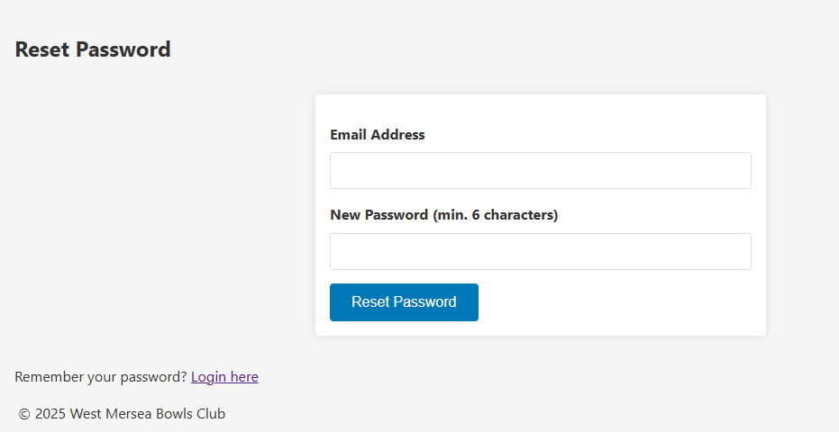 Forgot Password Screenshot